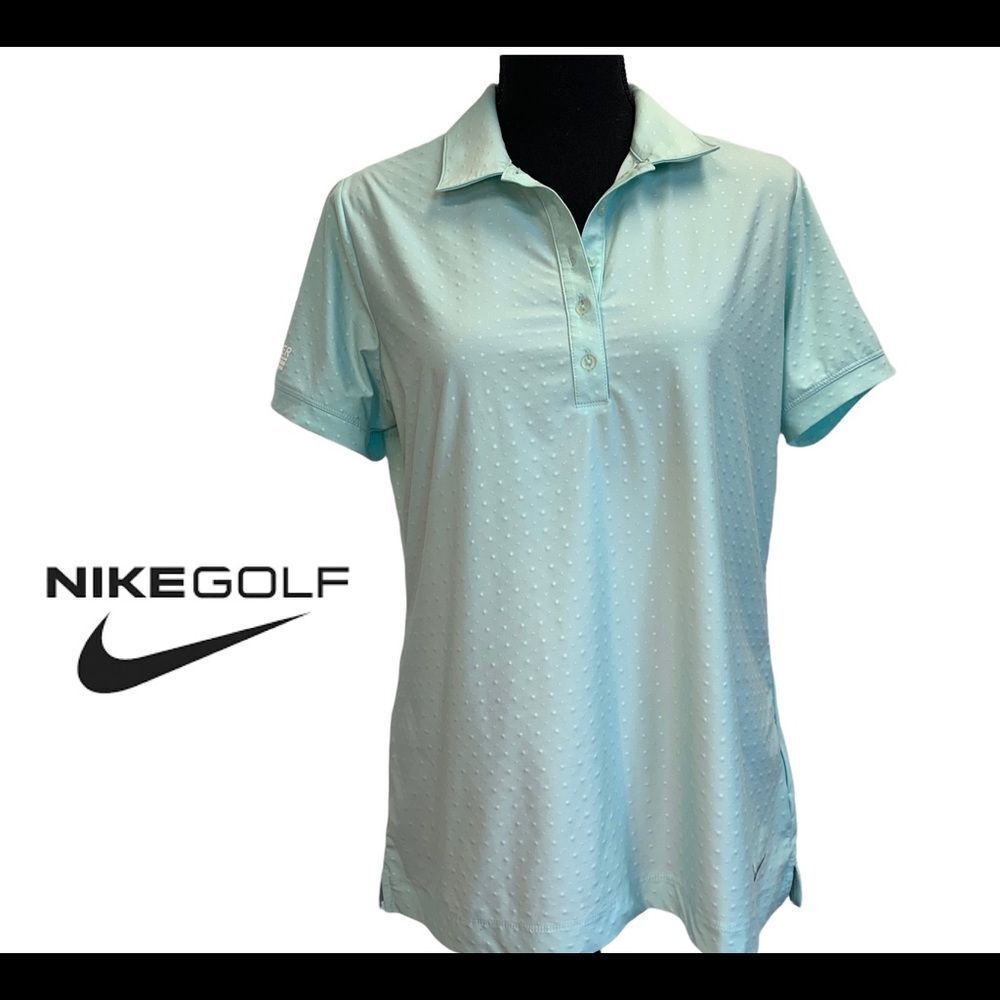 𝅺NIKE golf tour performance pastel blue short sleeve polo shirt Sz L